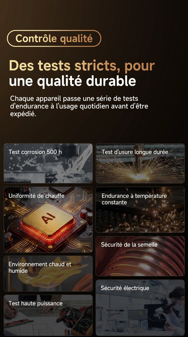 Planche fabricant : tests qualité